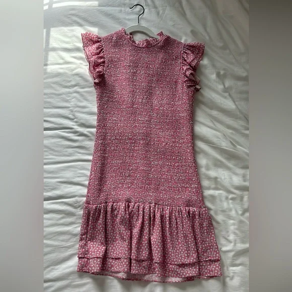 knee length dresses for ladies French Connection Rhodes Poplin V-Neck Mini Dress Pink main image 0